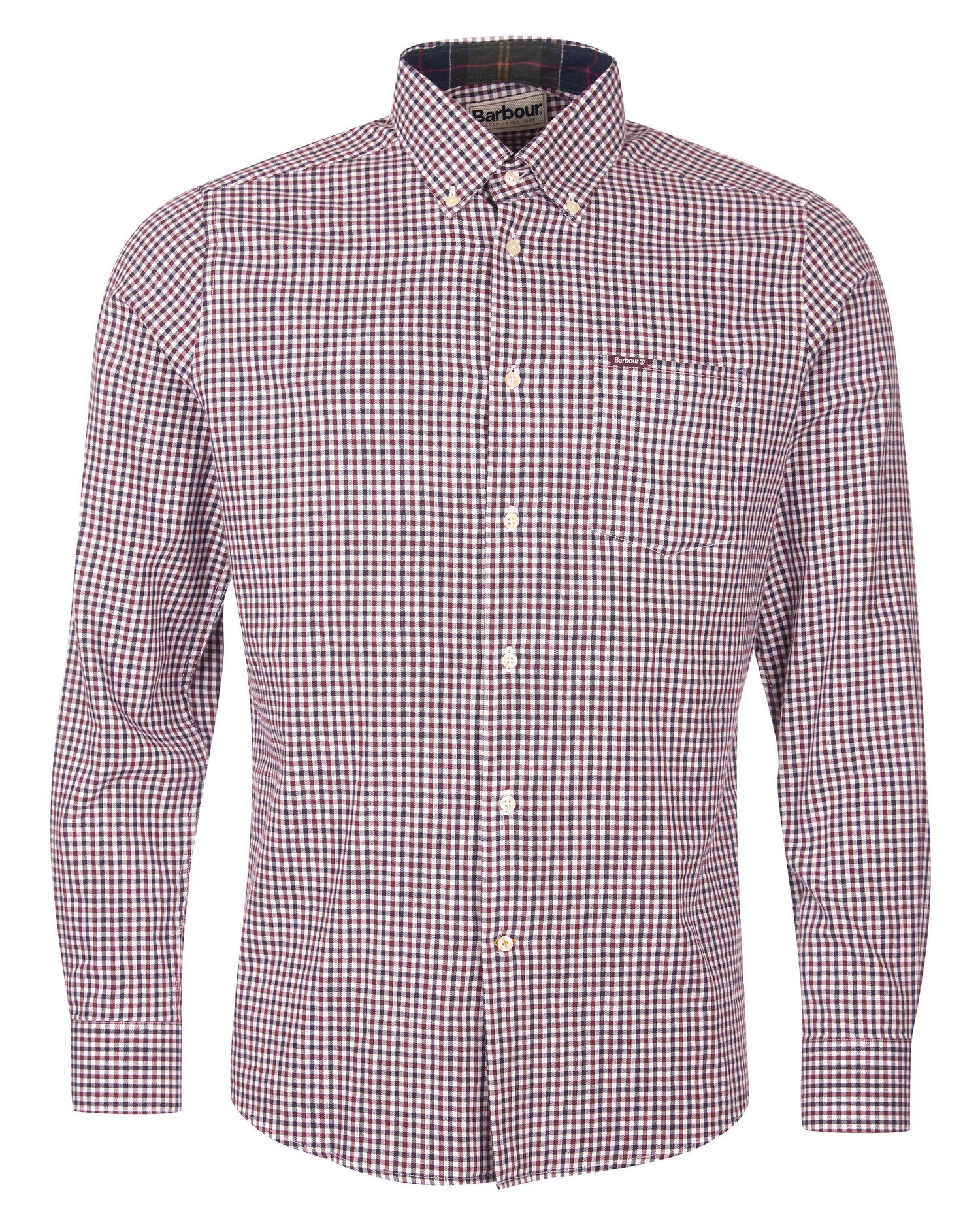 Padshaw Tailored Gingham Shirt - Rich Red