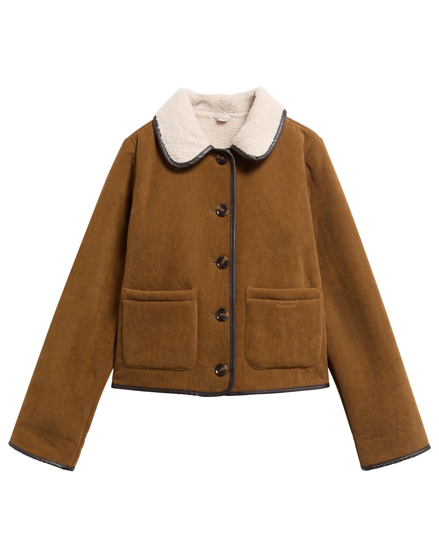 Penny Fleece Casual Jacket - Tan/Ecru