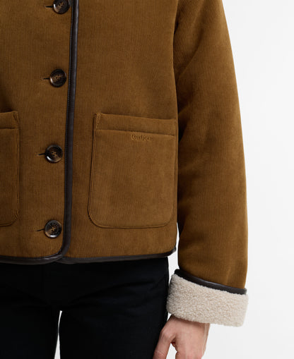 Penny Fleece Casual Jacket - Tan/Ecru
