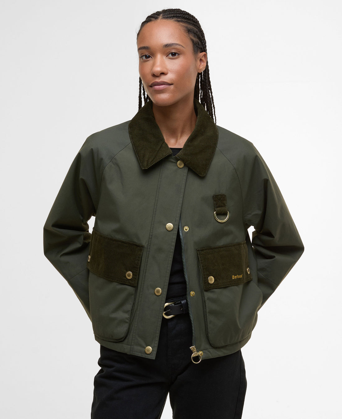 Phoebe Casual Jacket - Olive/Brown
