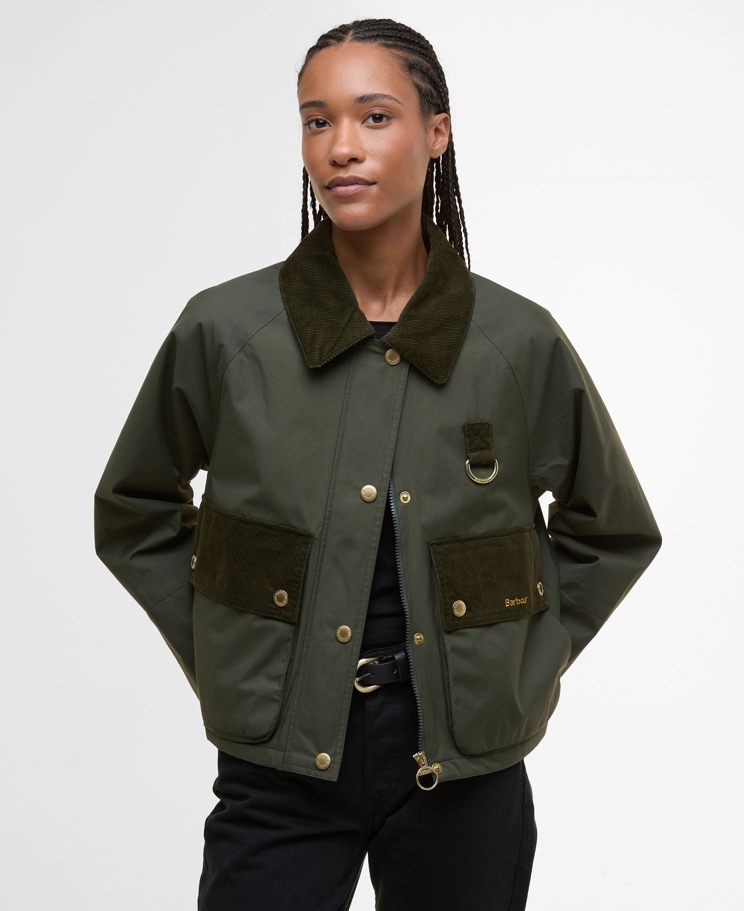 Phoebe Casual Jacket - Olive/Brown