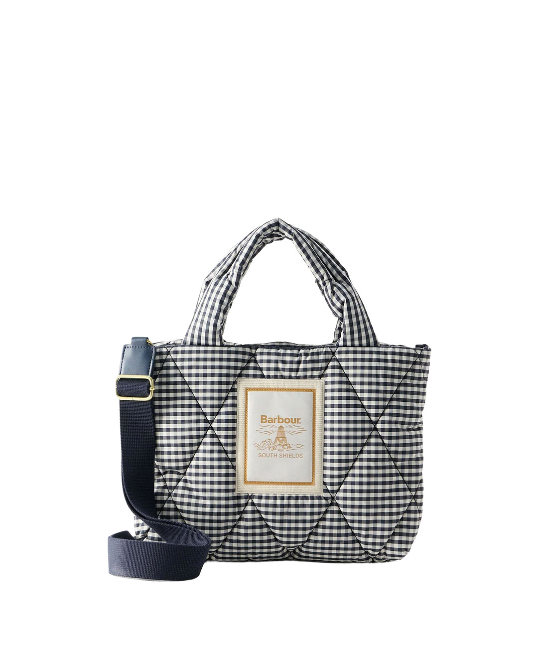Riah Mini Quilted Tote Bag - Gingham Check