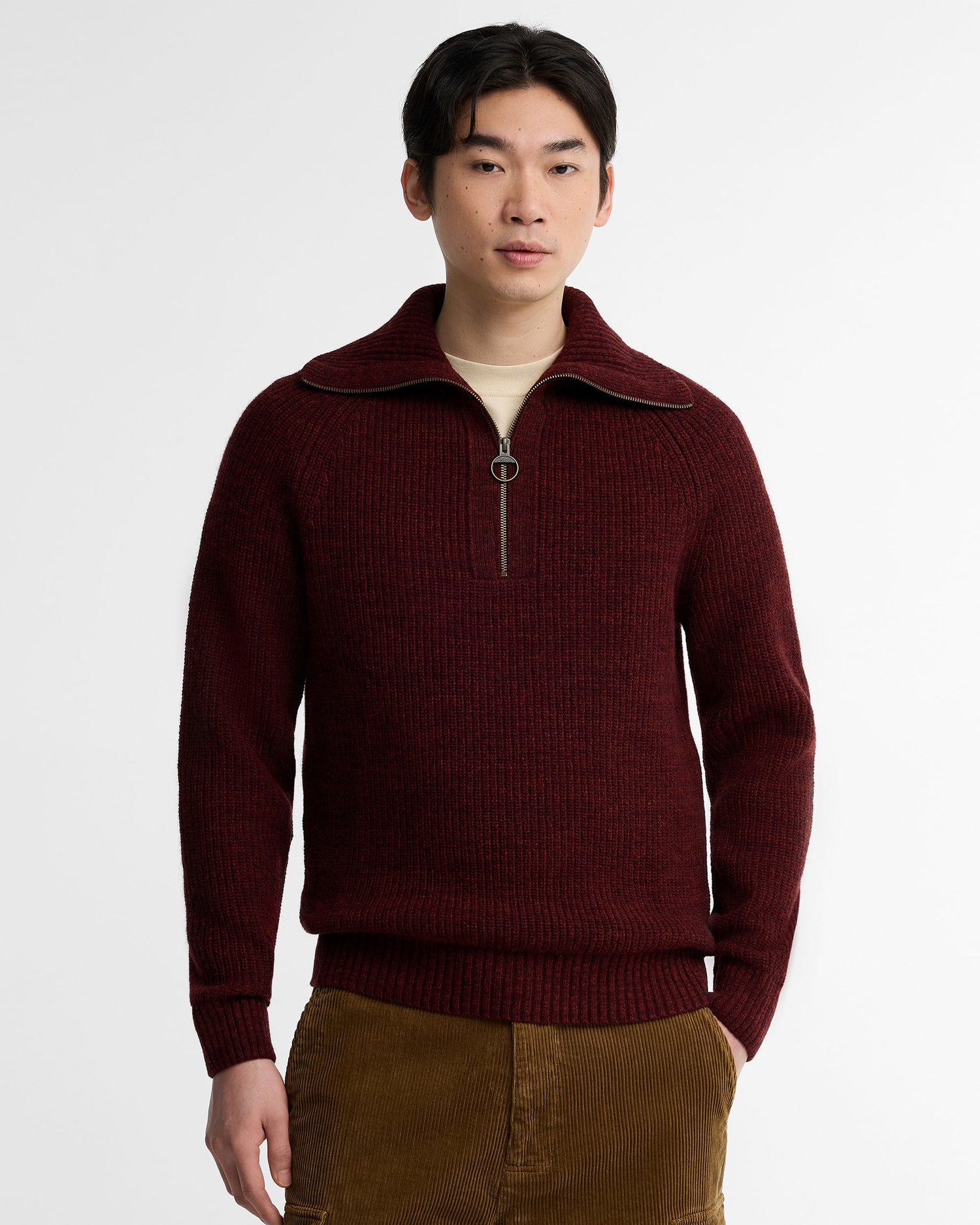 Riggbay Knitted Half Zip Jumper - Chestnut