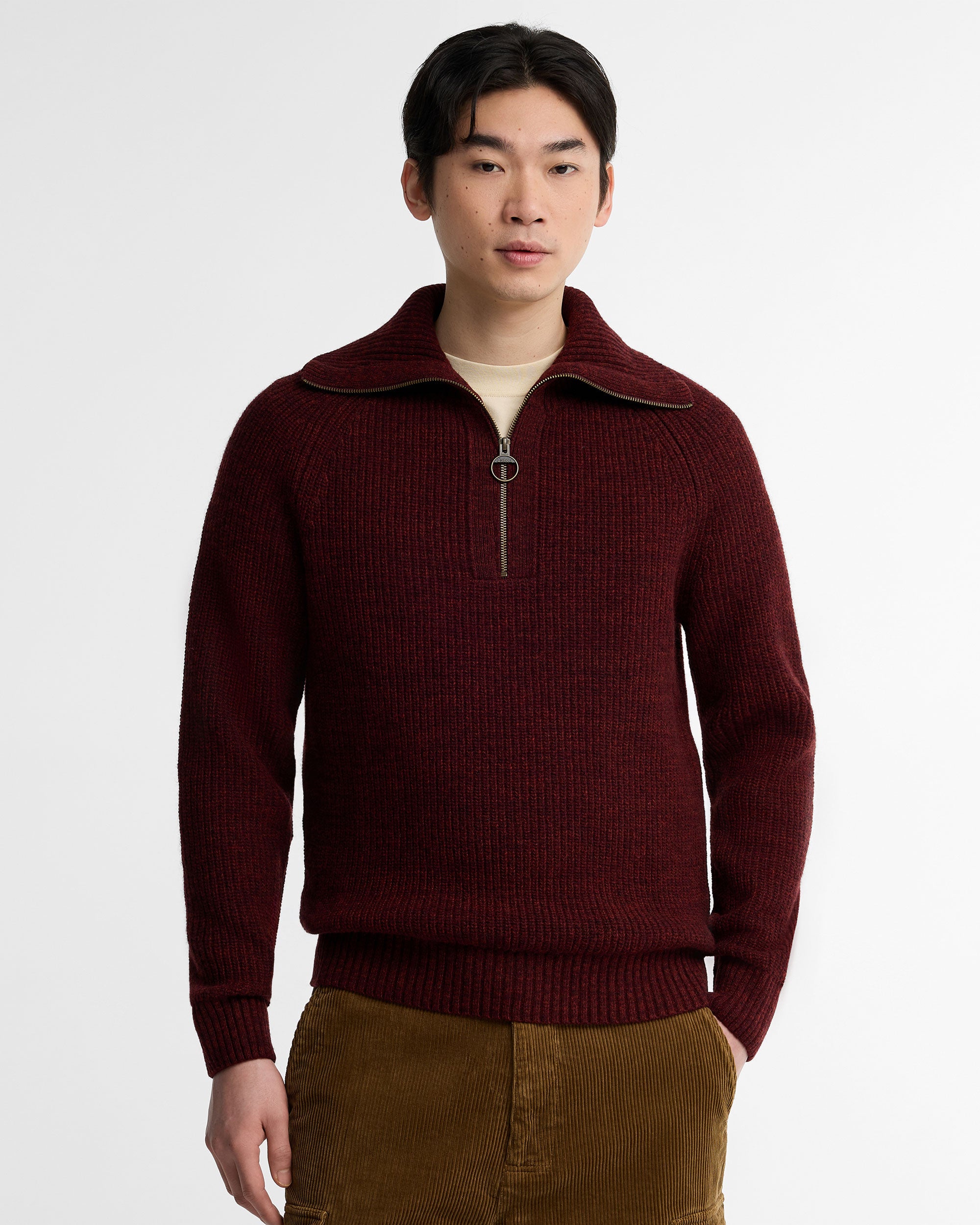 Riggbay Knitted Half Zip Jumper - Chestnut