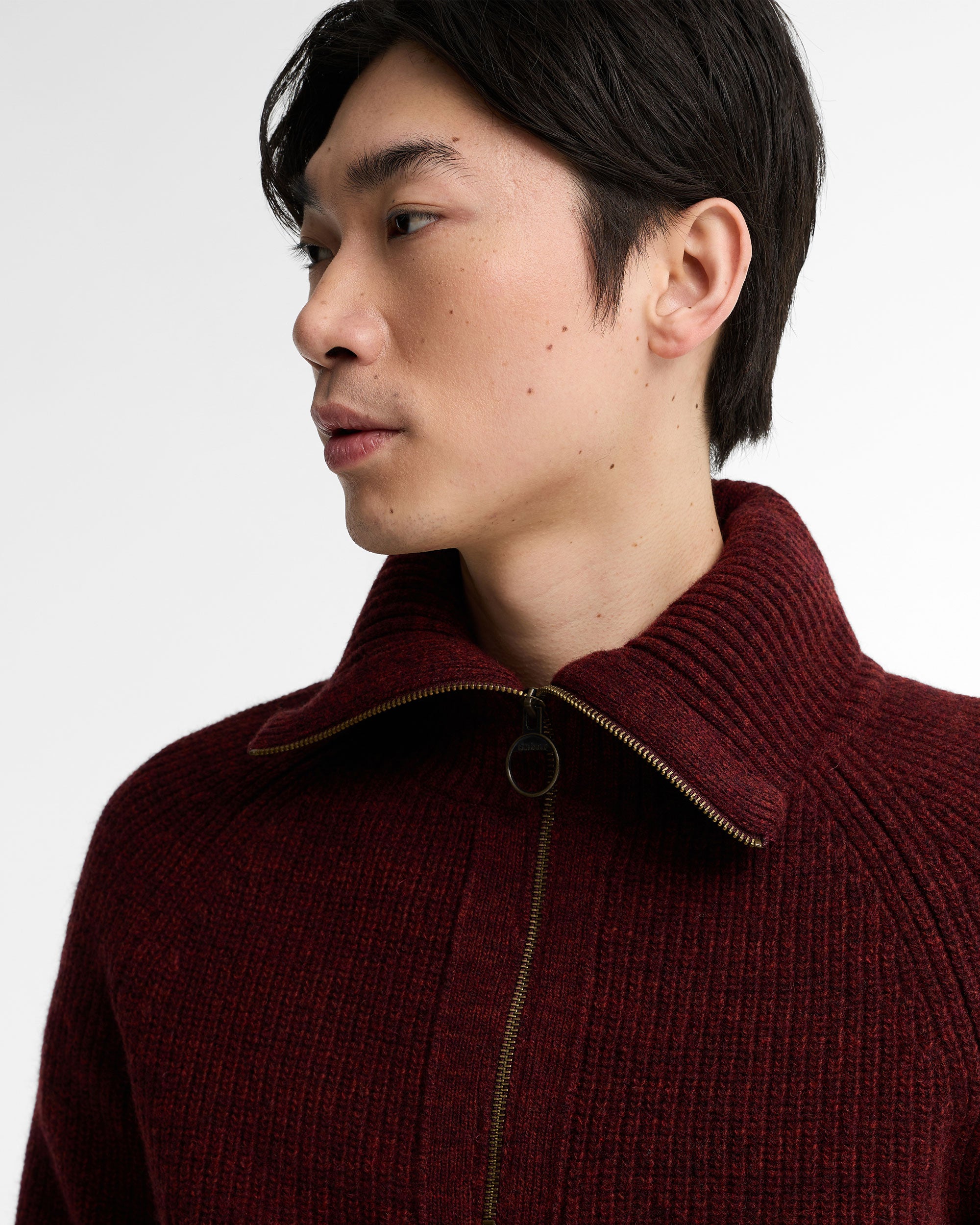Riggbay Knitted Half Zip Jumper - Chestnut