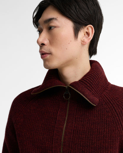 Riggbay Knitted Half Zip Jumper - Chestnut