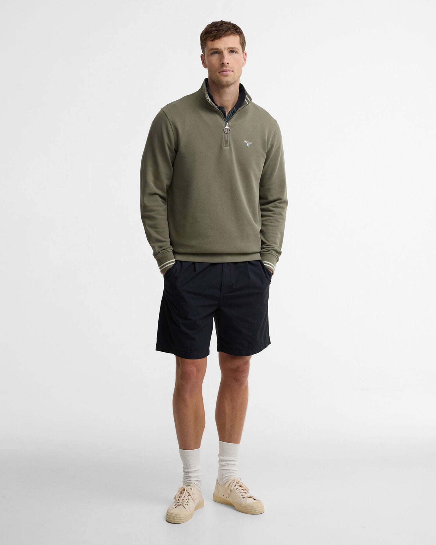 Rosford Half Zip Sweatshirt - Dusty Olive