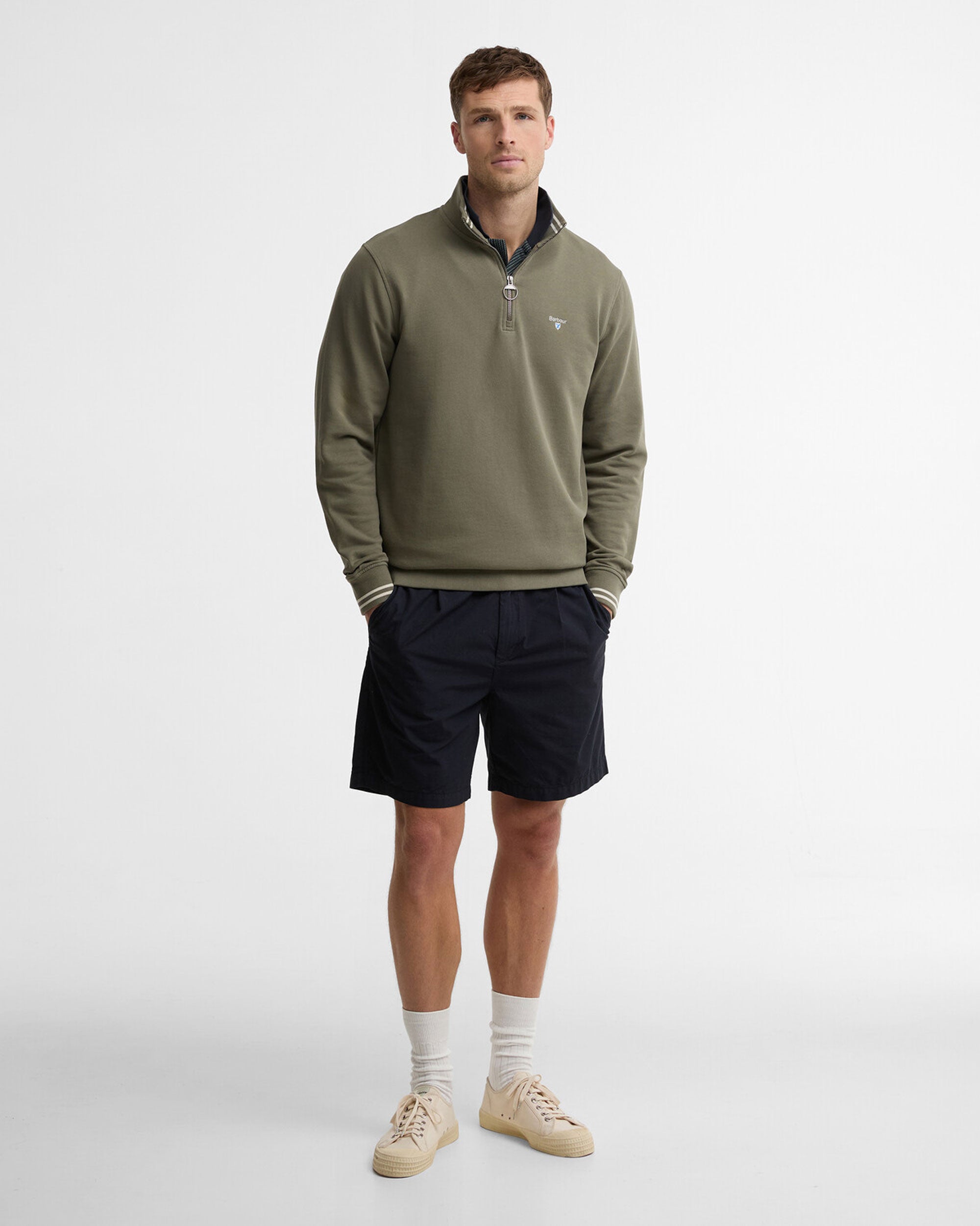 Rosford Half Zip Sweatshirt - Dusty Olive