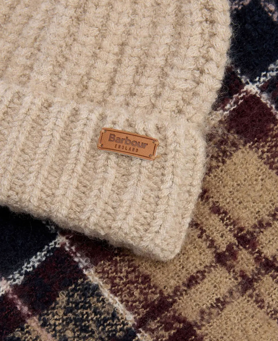 Saltburn Beanie &amp; Tartan Scarf Gift Set - Gardenia Tartan