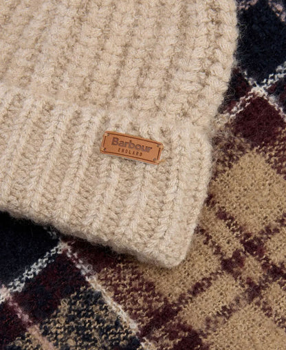Saltburn Beanie &amp; Tartan Scarf Gift Set - Gardenia Tartan