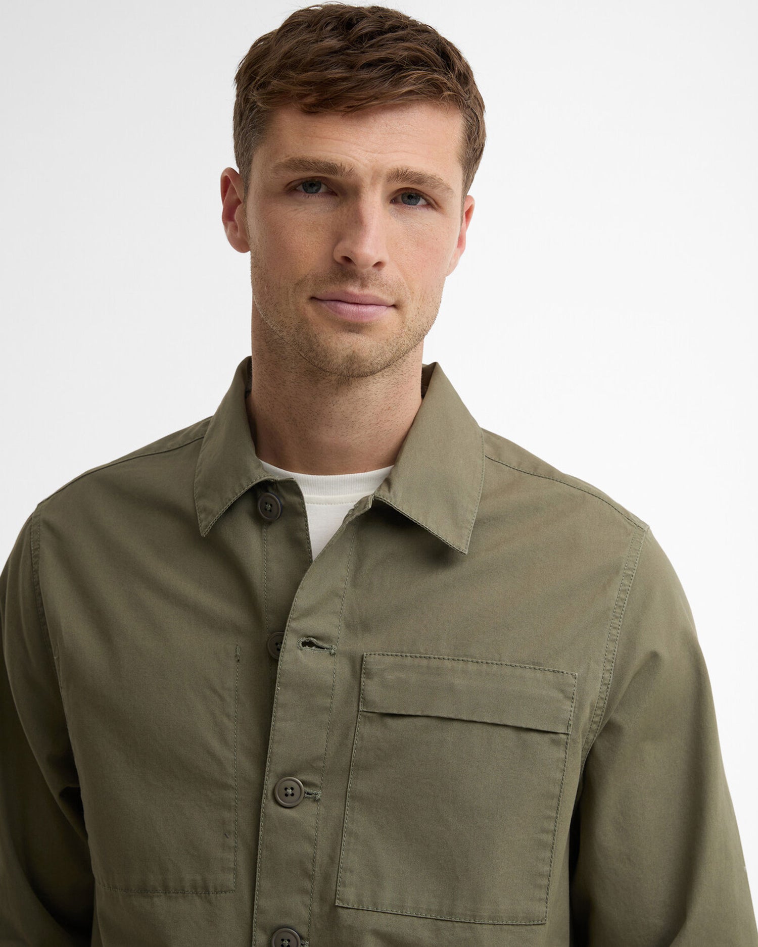 Sherburn Cotton Overshirt - Dusty Olive