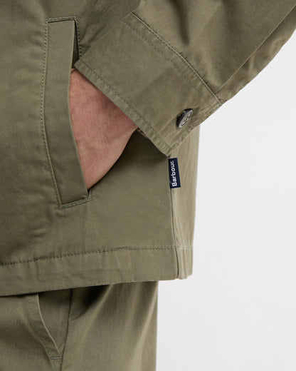 Sherburn Cotton Overshirt - Dusty Olive