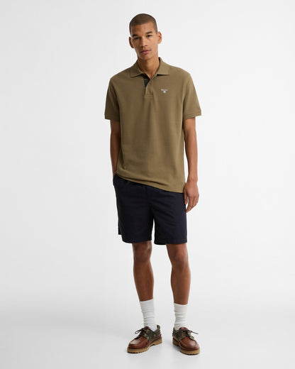 Tartan Pique Tailored Polo Shirt - Clay