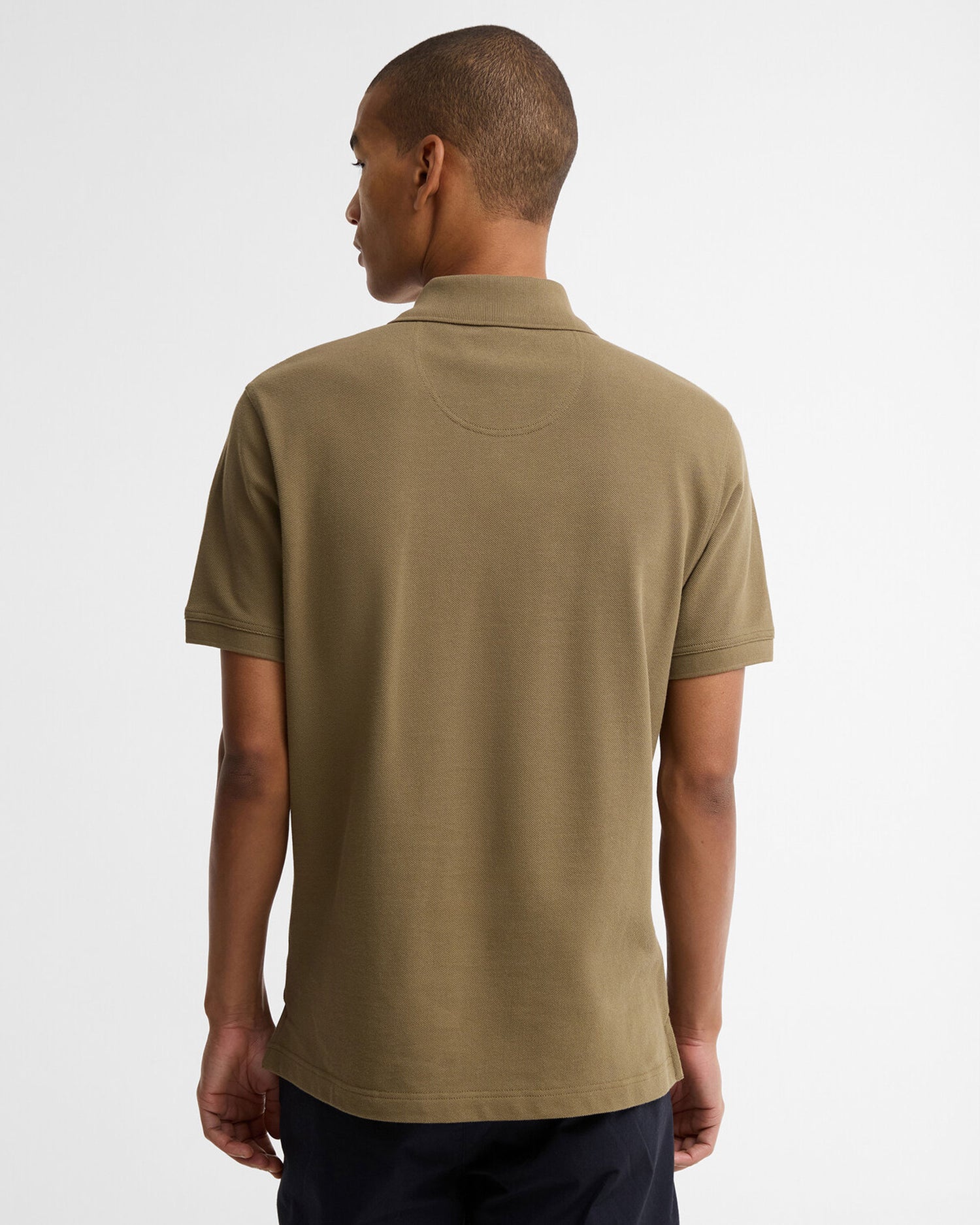 Tartan Pique Tailored Polo Shirt - Clay