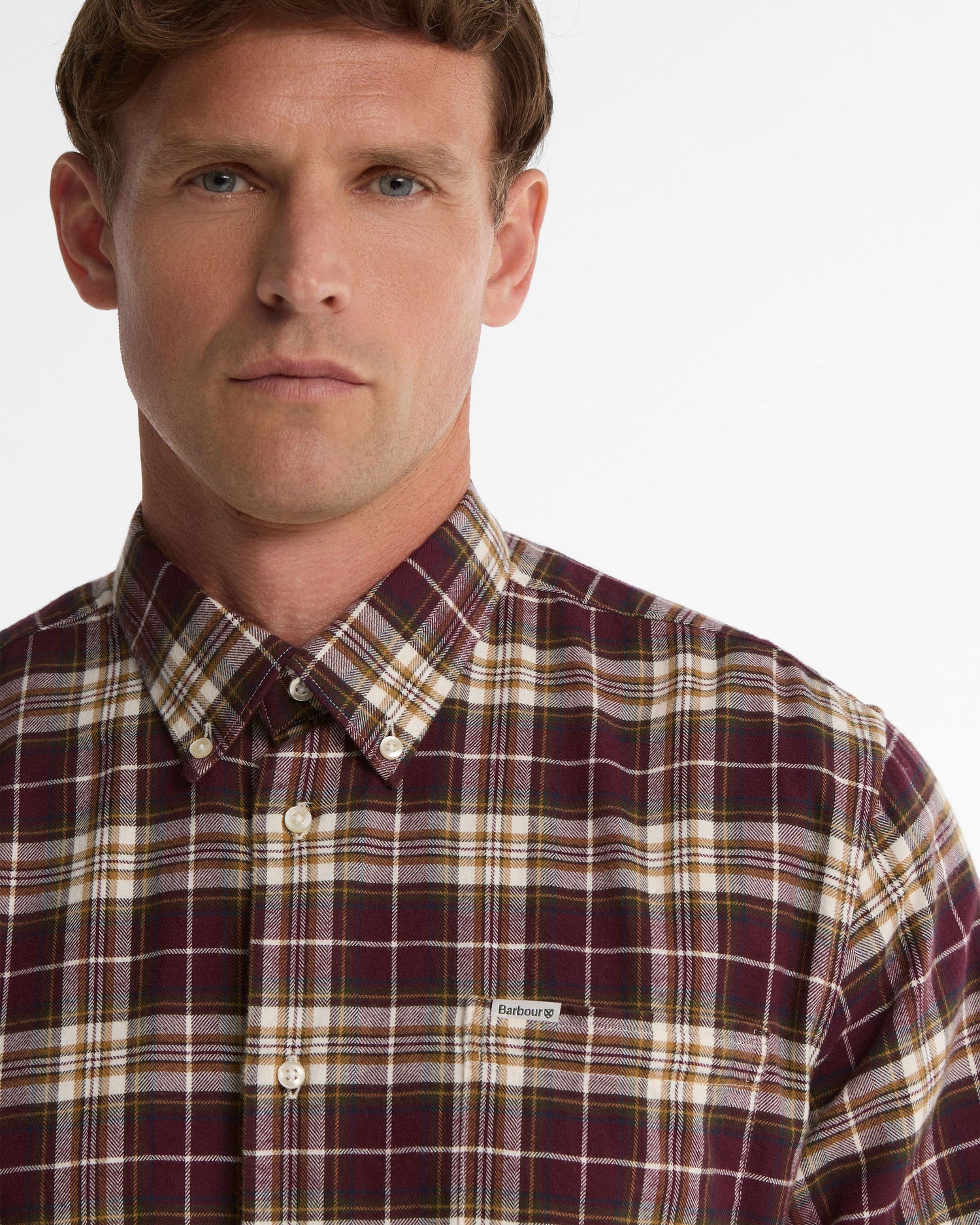 Telfield Regular Fit Checked Shirt - Dark Bordeaux