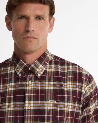 Telfield Regular Fit Checked Shirt - Dark Bordeaux