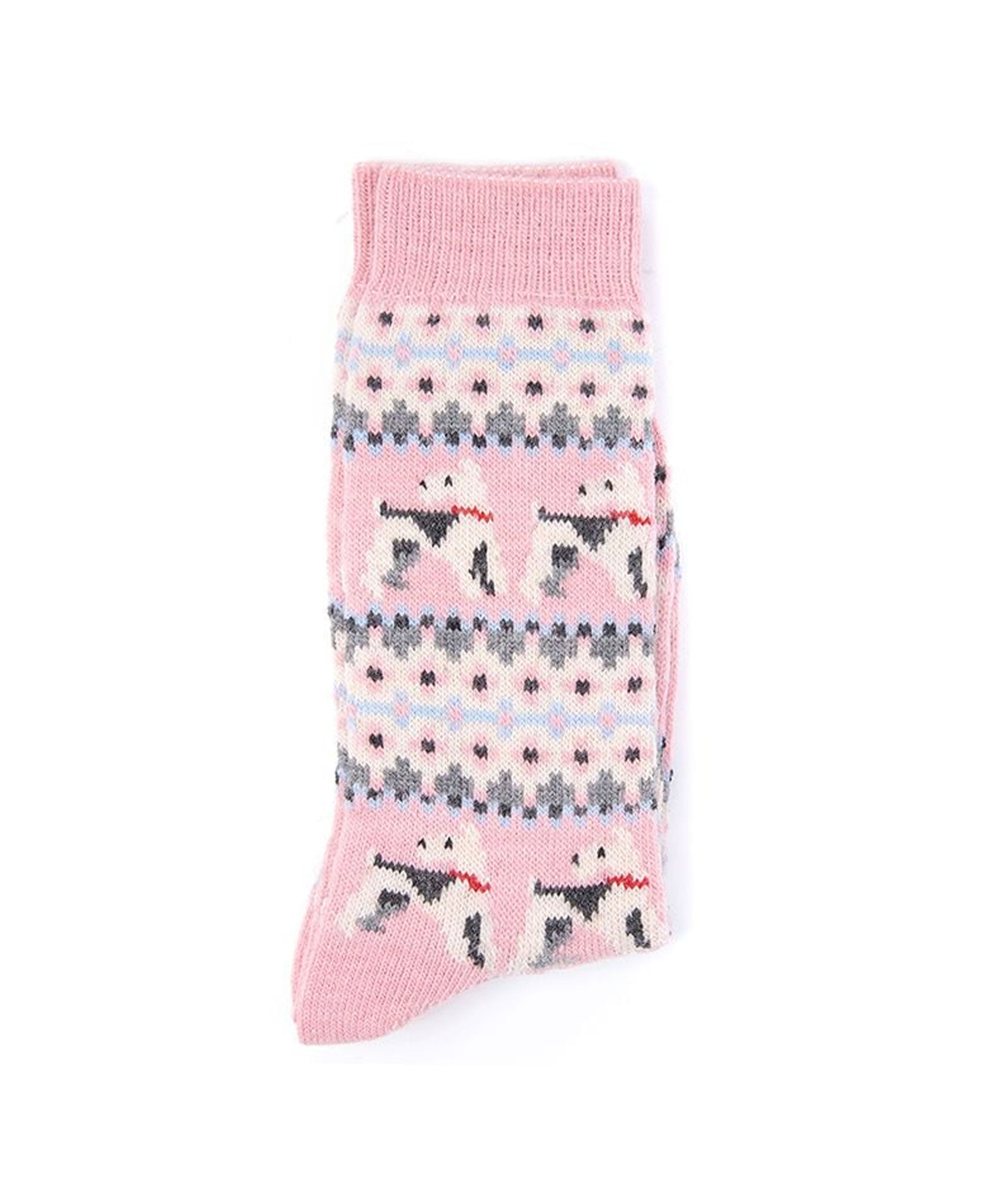 Terrier Fair Isle Socks - Pink