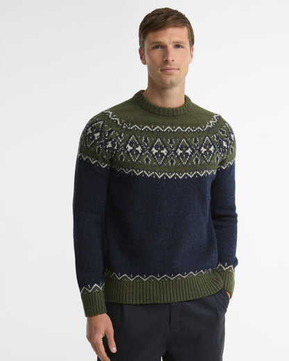 Tisbury Fairisle Crew Neck - Olive