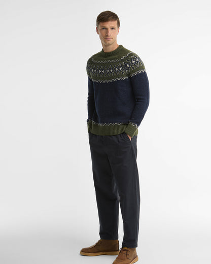 Tisbury Fairisle Crew Neck - Olive