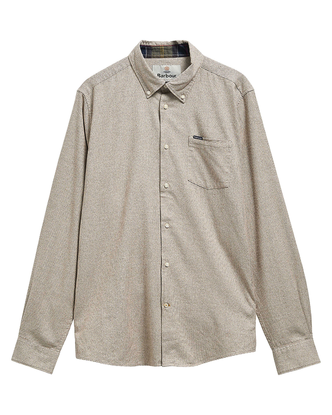 Turner Tailored Houndstooth Shirt - Stone