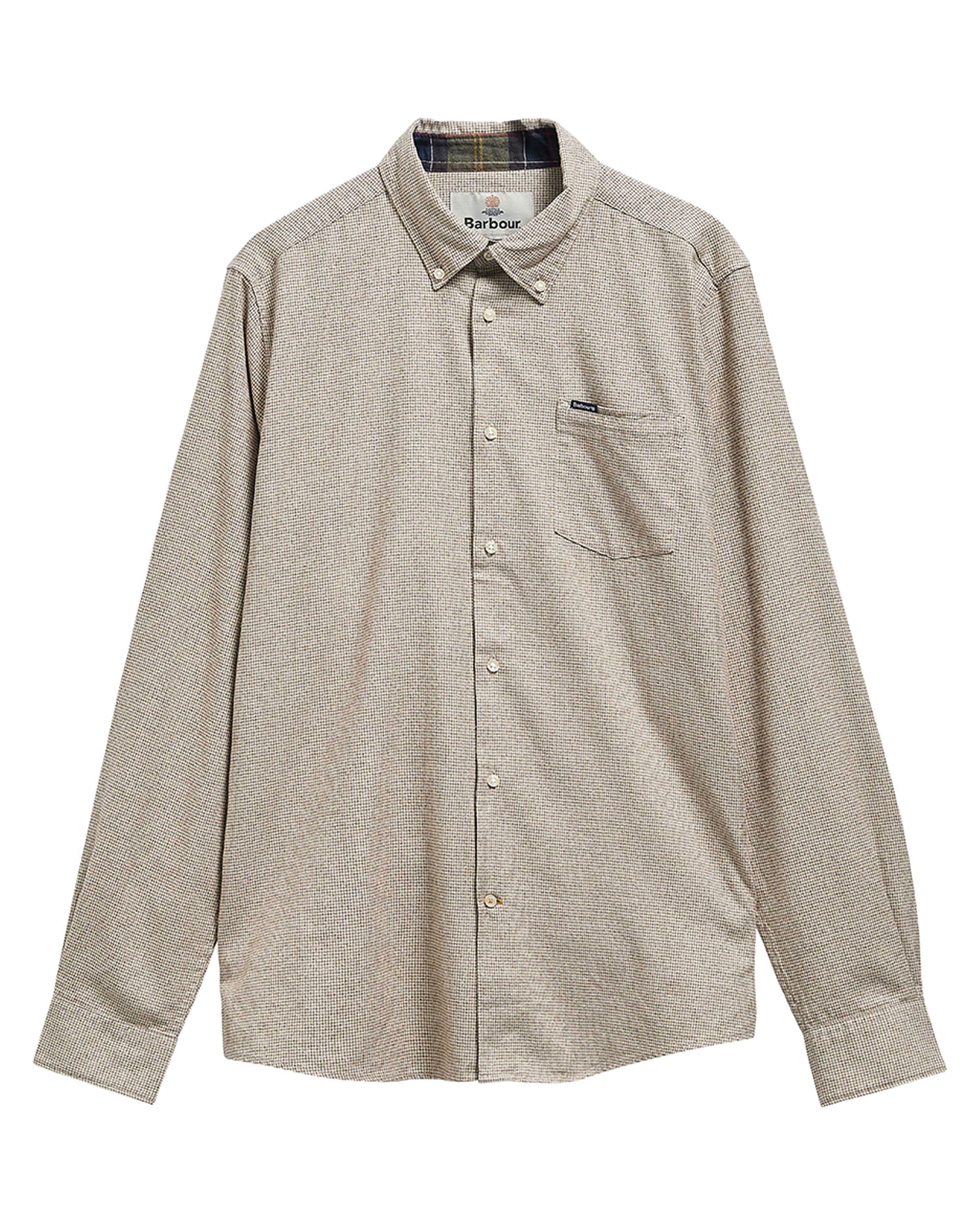 Turner Tailored Houndstooth Shirt - Stone