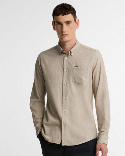 Turner Tailored Houndstooth Shirt - Stone