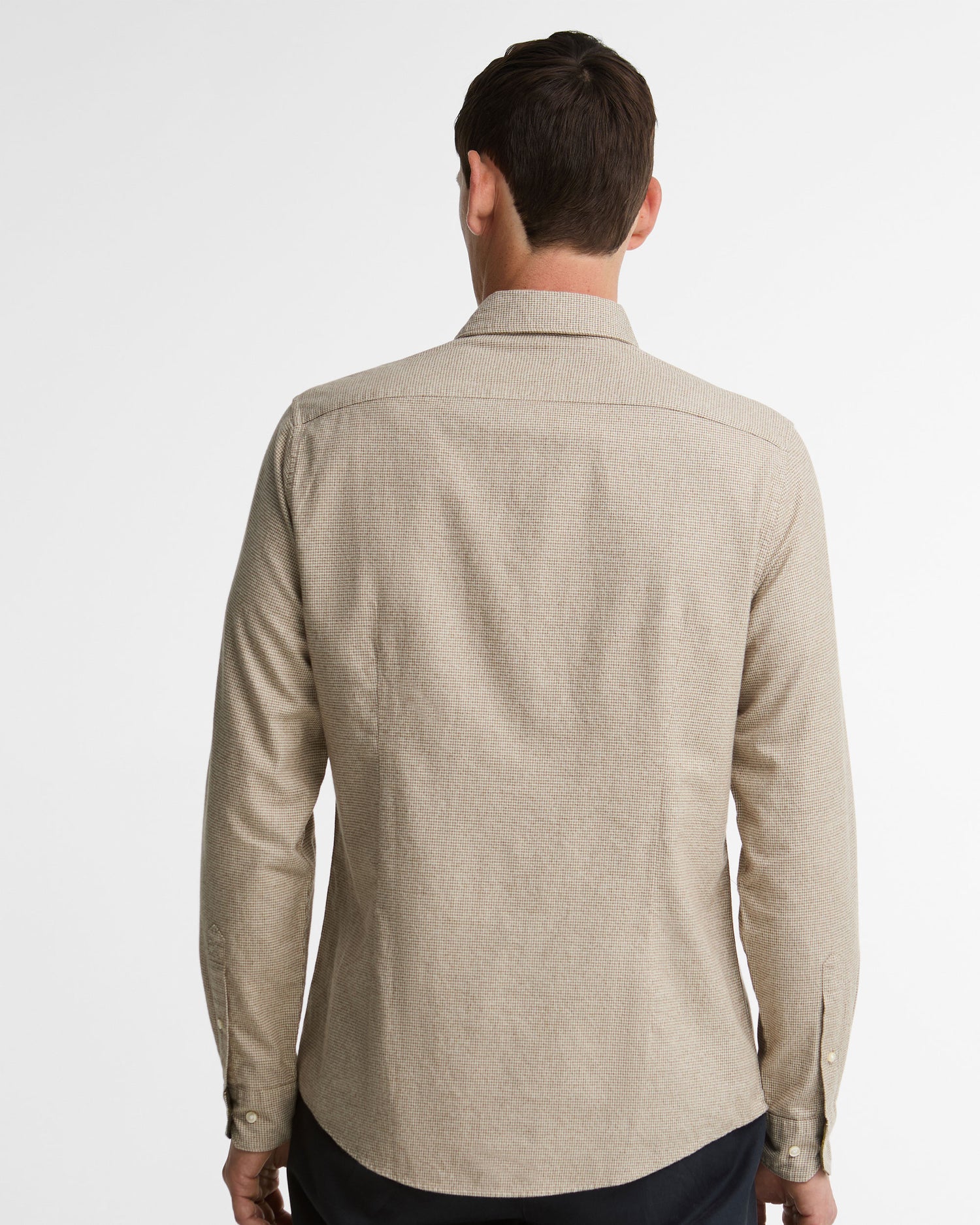 Turner Tailored Houndstooth Shirt - Stone