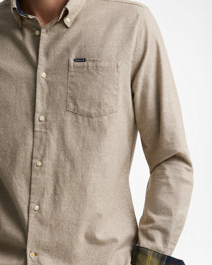 Turner Tailored Houndstooth Shirt - Stone