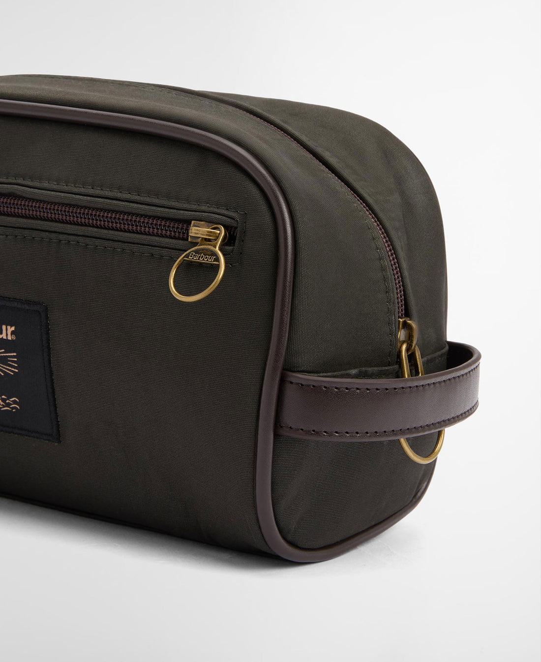 Waxed Washbag - Olive/Beacon