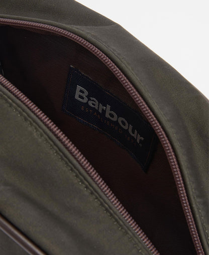 Waxed Washbag - Olive/Beacon