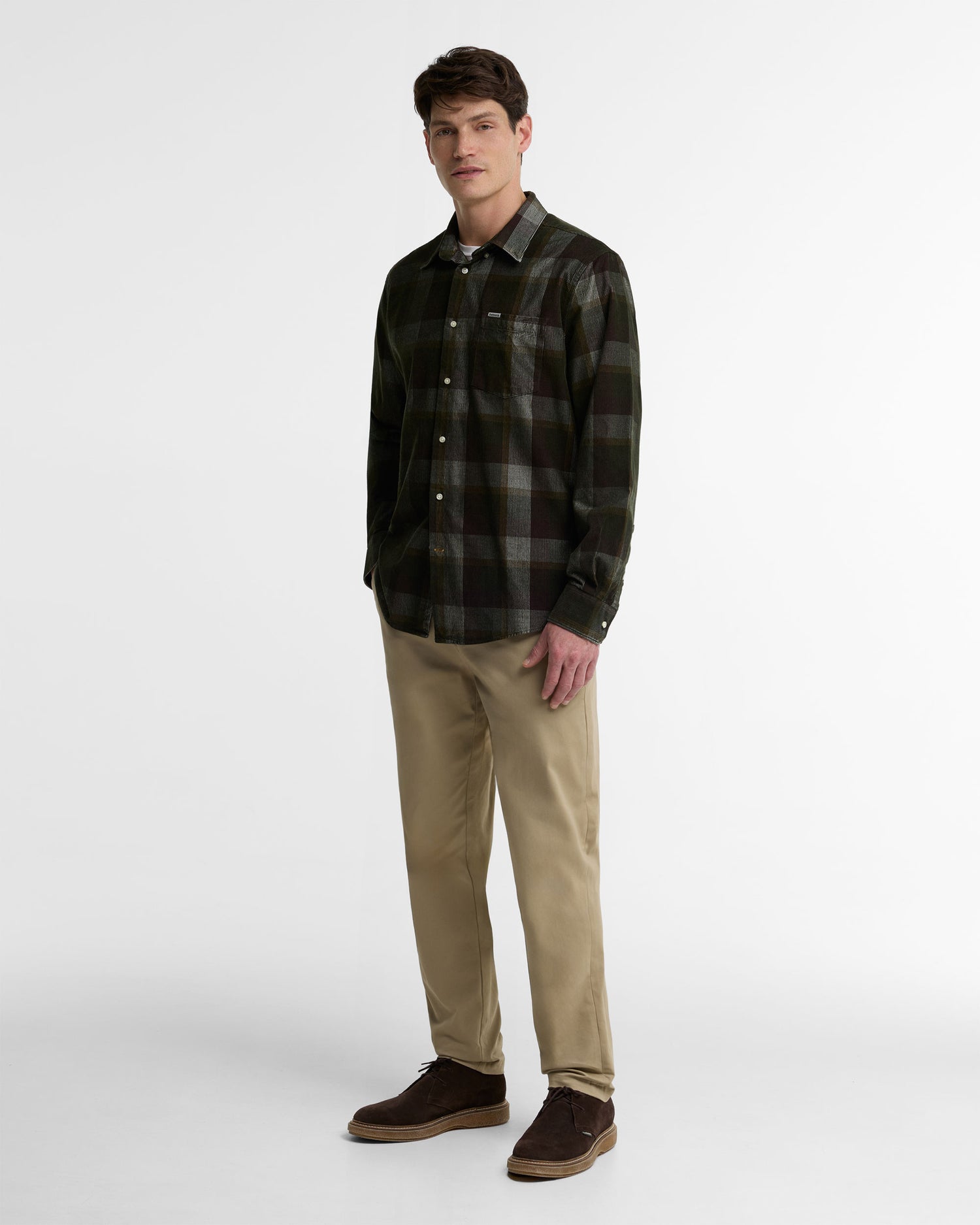 Winston Regular Fit Checked Shirt - Olive
