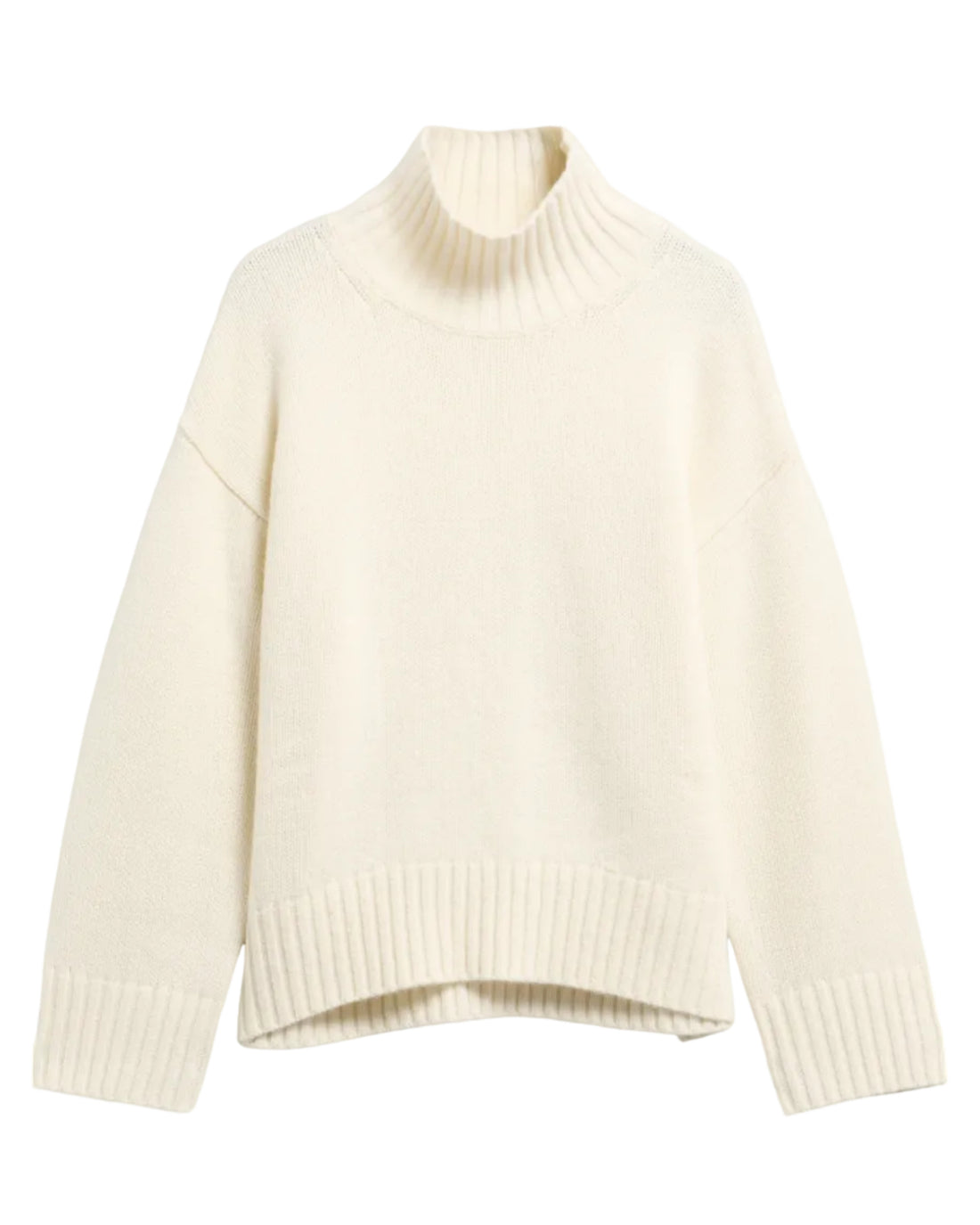 Woodhouse Cashmere Blend Funnel Neck Knitted Jumper - Ecru