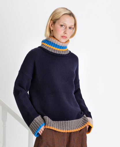 Bailey Roll Neck Jumper - Navy