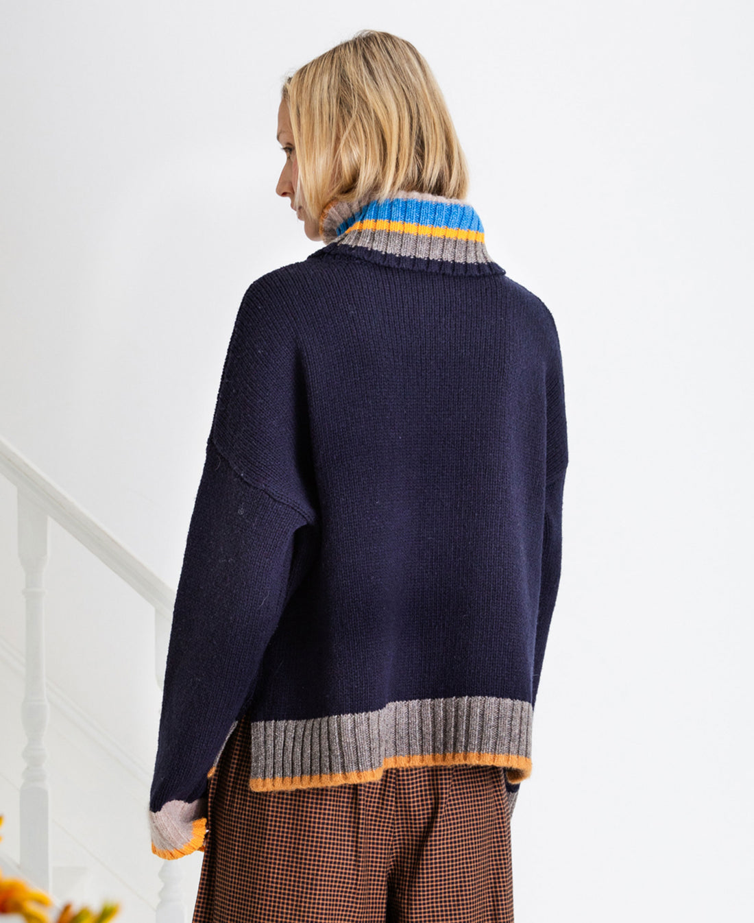 Bailey Roll Neck Jumper - Navy