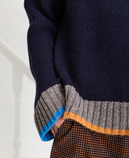 Bailey Roll Neck Jumper - Navy