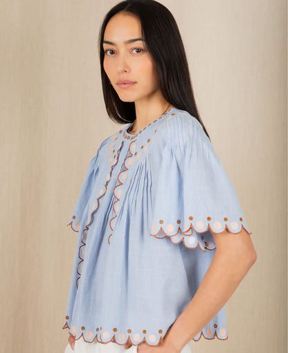 Flora Top - Blue