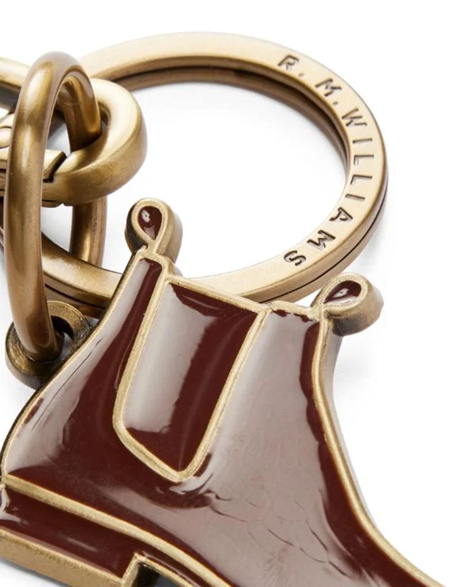 Boot Enamel Keyring - Chestnut