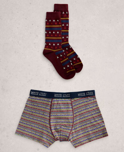 Boxers &amp; Sock Gift Set - Dark Green