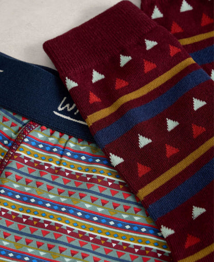 Boxers &amp; Sock Gift Set - Dark Green