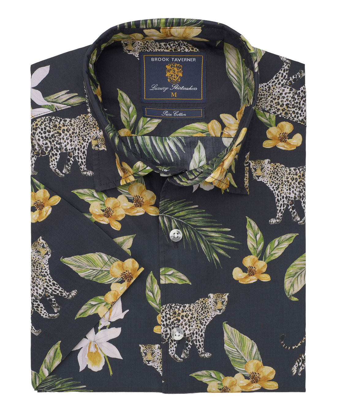 Black Leopard Short Sleeve Shirt Regular fit - Black