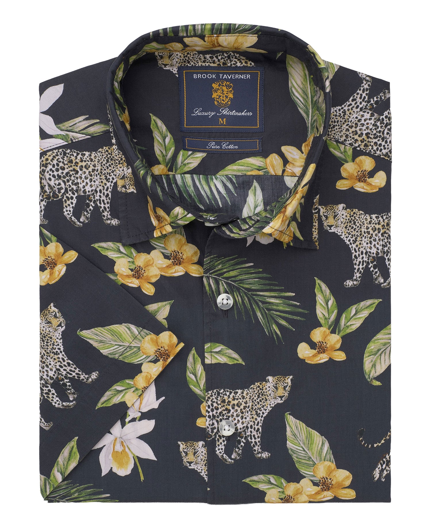 Black Leopard Short Sleeve Shirt Regular fit - Black