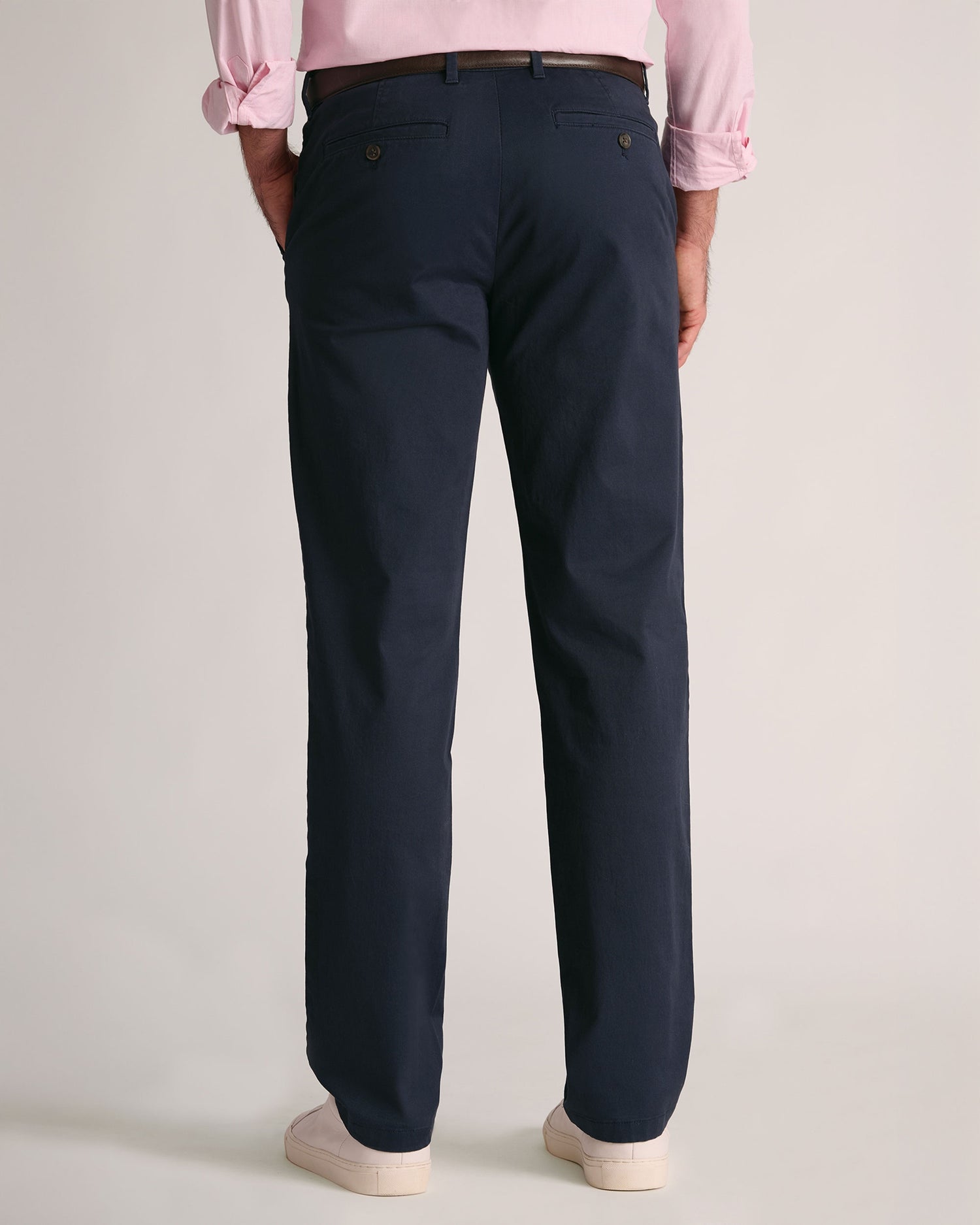Leo Cotton Stretch Chinos - Navy