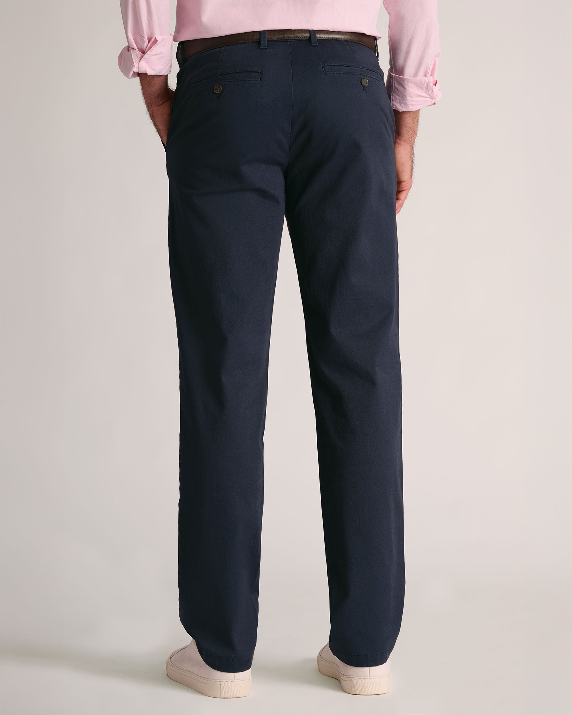 Leo Cotton Stretch Chinos - Navy