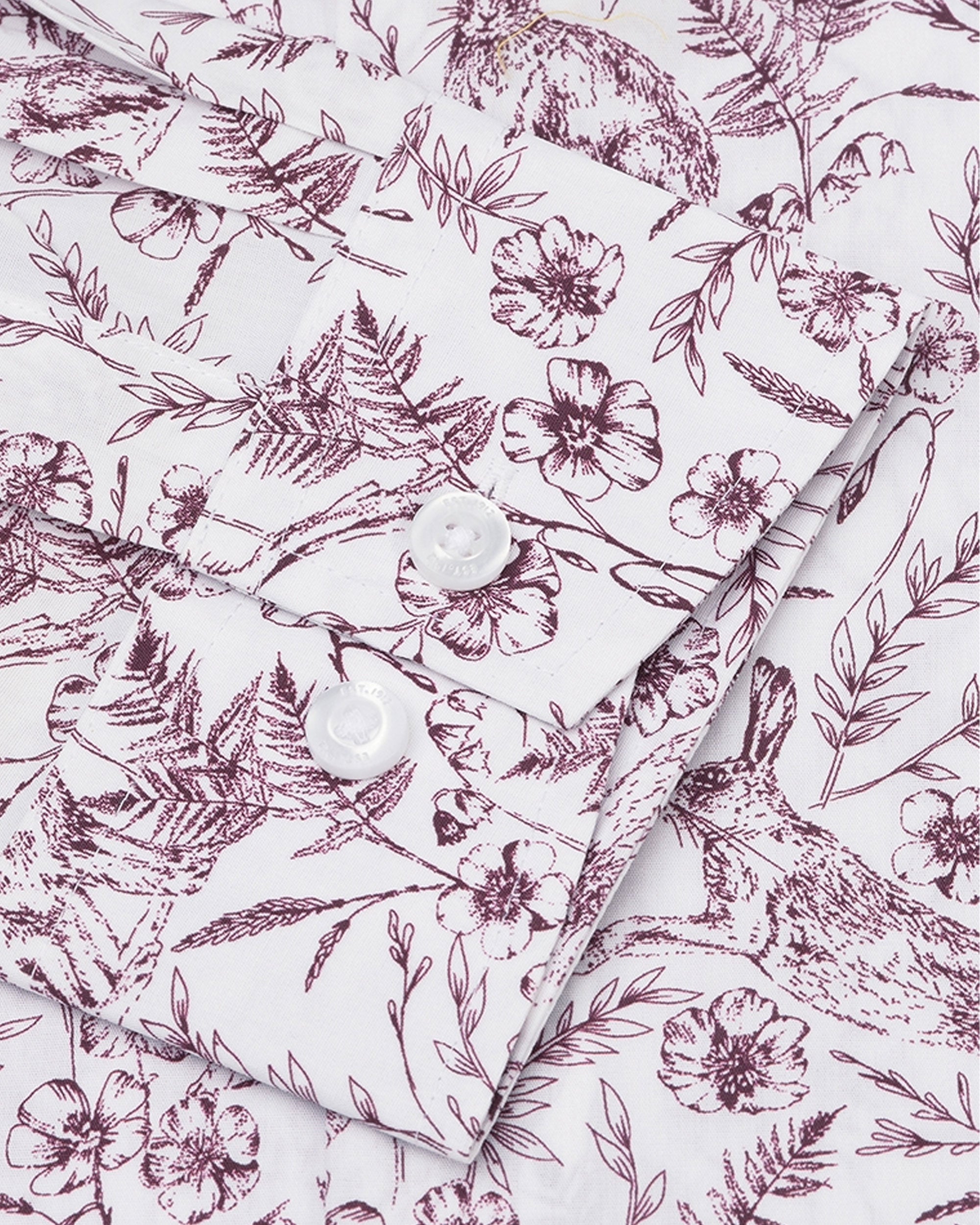 Hares &amp; Flowers Shirt - Mulberry