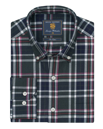 Melange Check Shirt - Dark Green
