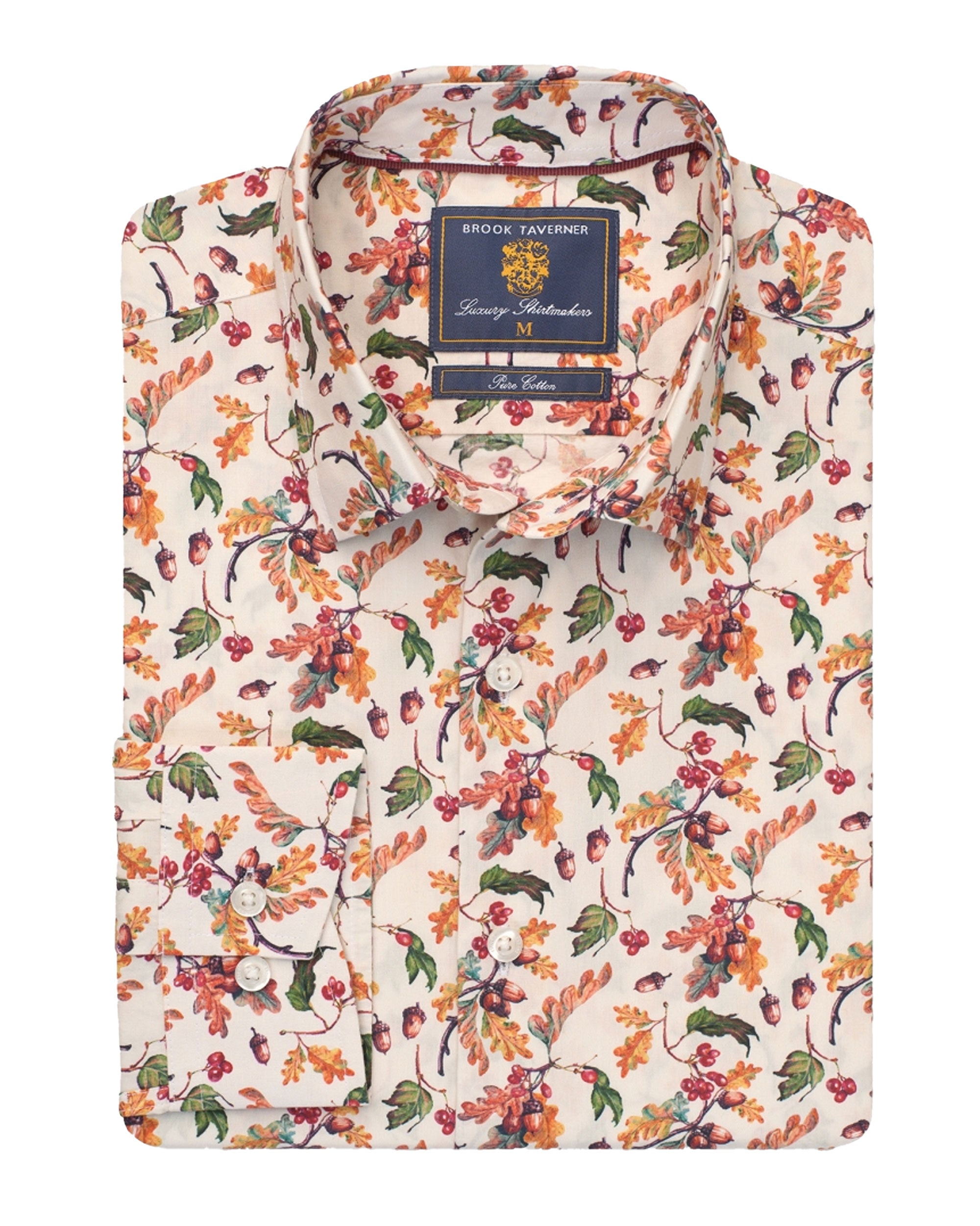 Acorn Print Cotton Shirt - Ecru