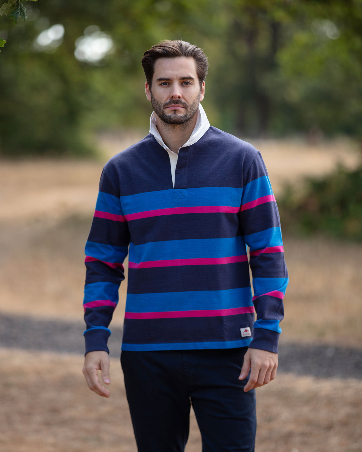 Striped Rugby - Navy/Blue