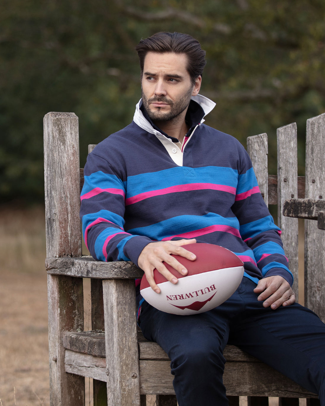 Striped Rugby - Navy/Blue
