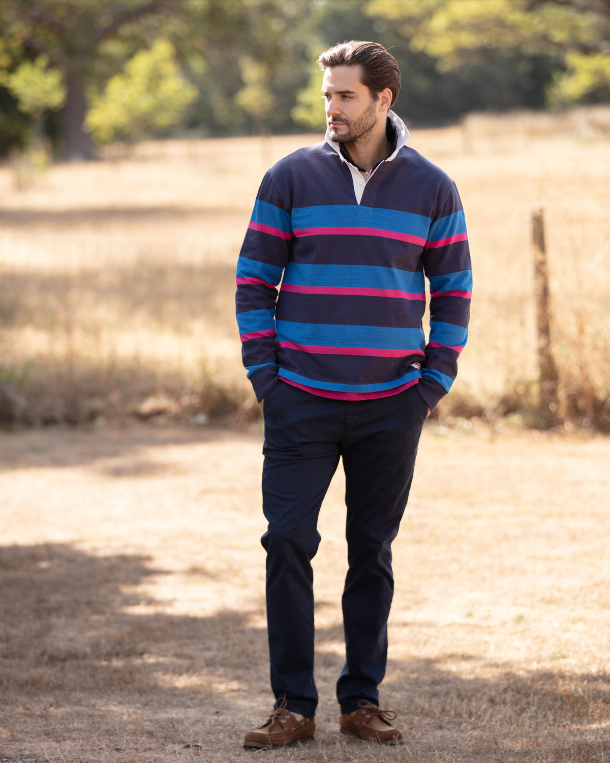 Striped Rugby - Navy/Blue