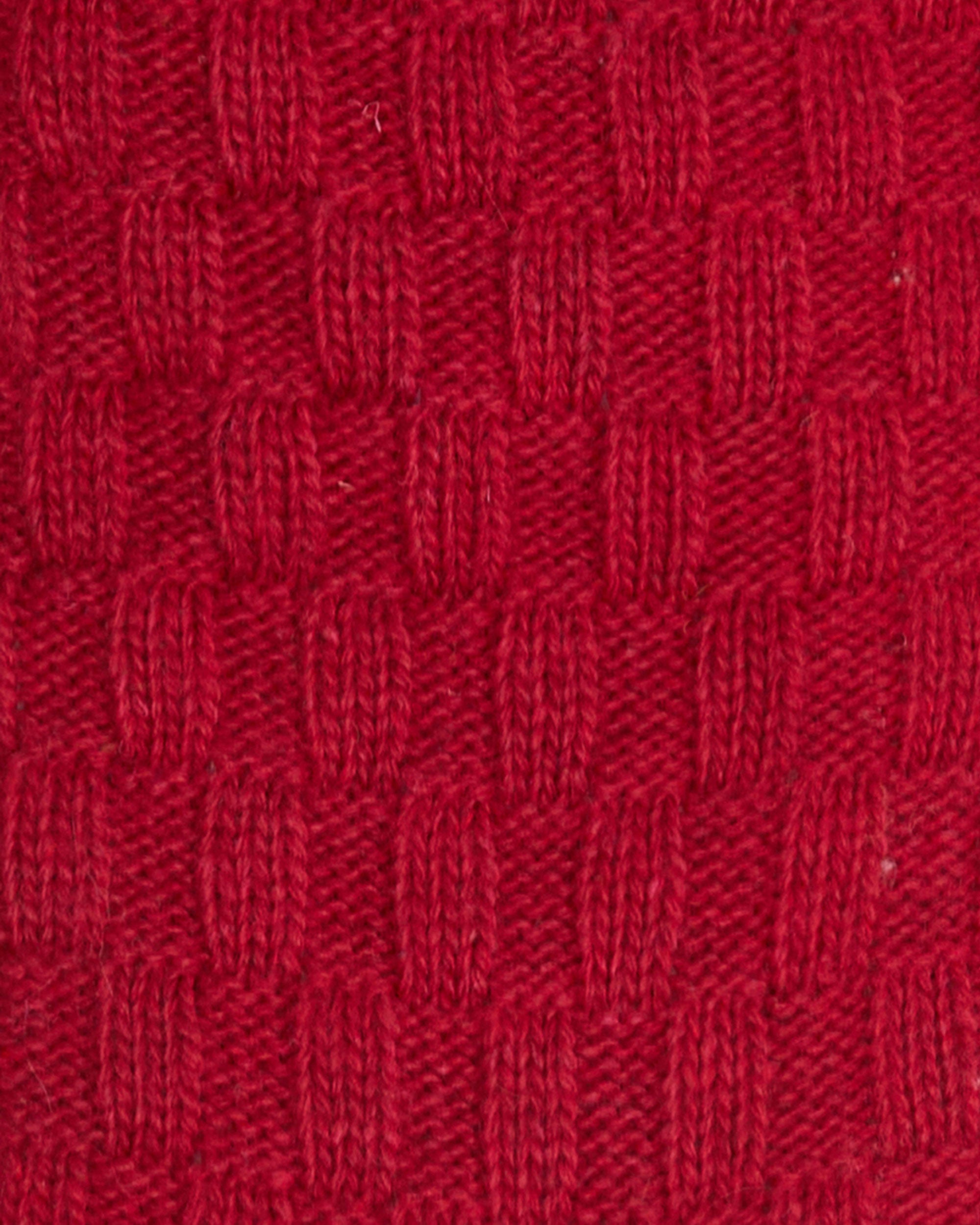 Cable Knit Lounge Socks - Red